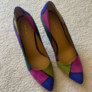 Nine West Sued Color Block Heels - Size 11